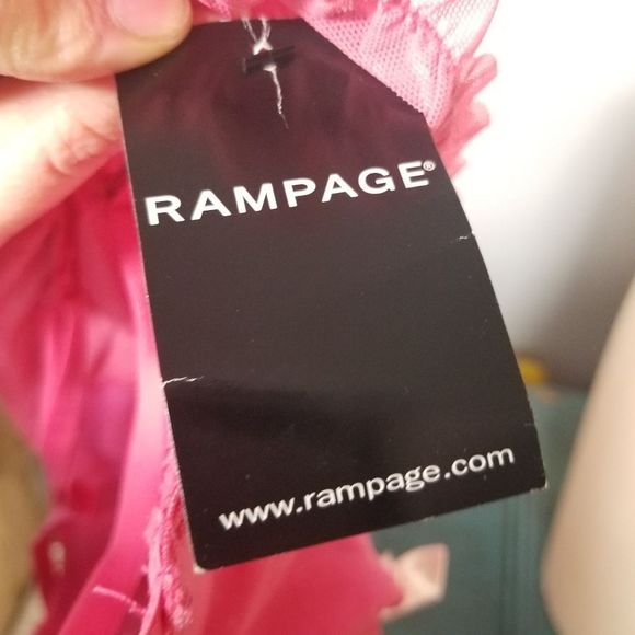 New Y2K 2000s Rampage Fly away pink mesh medium M lingerie bra top - Picture 6 of 7